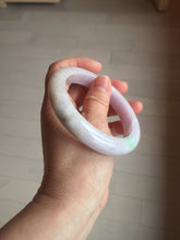 Load image into Gallery viewer, 59.5mm certified 100% natural Type A sunny green/purple white jadeite jade bangle PC198-1215
