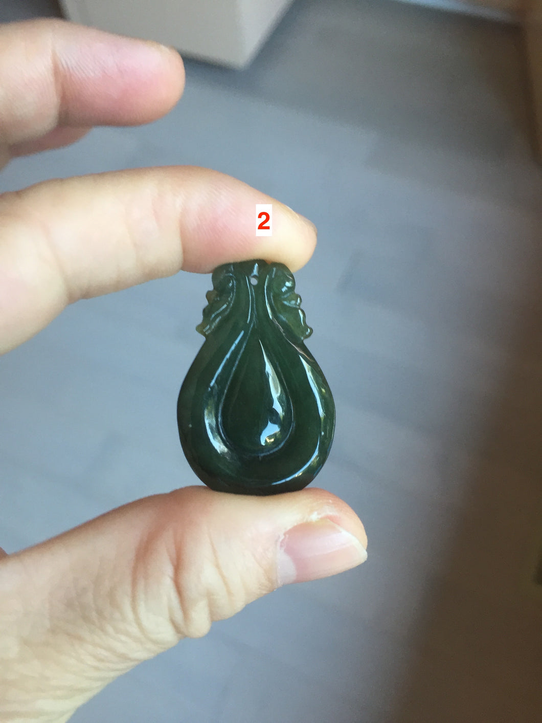 100% Natural type A dark green/gray/black(油青) Jadeite Jade seashell (福贝)  pendant group BP187