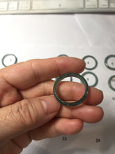 Load image into Gallery viewer, 20.2mm size 10 1/2 100% natural type A icy watery green/blue Guatemala jadeite jade band ring group PJ35

