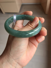 Load image into Gallery viewer, 61.5mm Certified Type A 100% Natural Light Green/Blue/Gray With Flying Snow Guatemala Jadeite Bangle PH263-1244
