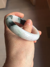 Load image into Gallery viewer, 55.5mm Certified Type A 100% Natural dark green/white/purple Jadeite Jade bangle PF26-(3426)
