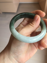 Load image into Gallery viewer, AllaboutjadeCanada.com only 55.5mm certified 100% natural Type A oily dark green gray black(老油青) half mountain half water (半山半水) jadeite jade bangle PC257-0052
