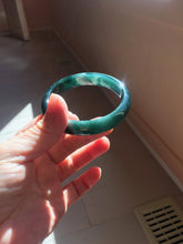 Load image into Gallery viewer, 57.5mm Certified Type A 100% Natural dark green/blue/gray/black Guatemala Jadeite bangle PJ145-1476
