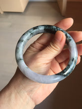 Load image into Gallery viewer, 60.2mm Certified Type A 100% Natural dark green/purple/gray Snowy Pine Mountain Jadeite Jade bangle PF30-(1208)
