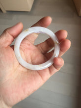 Load image into Gallery viewer, 47mm certified 100% natural Type A light purple white oval jadeite jade bangle PB63-3872
