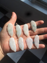 Load image into Gallery viewer, Type A 100% Natural green/yellow/purple Jadeite Jade leaf pendant group m100
