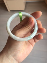Load image into Gallery viewer, 53.4mm 100% natural Type A green/white jadeite jade bangle G73

