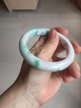 Load image into Gallery viewer, 60.6mm certified 100% Natural sunny green/white/purple/brown Jadeite Jade bangle AZ165-4034
