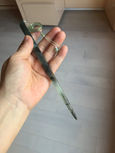 Load image into Gallery viewer, 18.5cm 100% Natural icy watery black/clear (水墨) Xiu Jade Serpentine hairpin AW29
