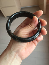 Load image into Gallery viewer, 62mm 100% Natural dark green/black meteorite Stellar Night sky nephrite bangle HN80
