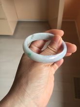 Load image into Gallery viewer, 45mm Certified Type A 100% Natural sunny green purple orange white(FU LU SHOU) flat Oval Jadeite Jade Bangle PJ71-2209
