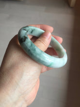 Load image into Gallery viewer, 57.8mm Certified Type A 100% Natural sunny green dark green white Jadeite bangle AZ164-6583
