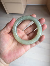 Load image into Gallery viewer, 53.3mm 100% Natural Certified black/yellow/gray Sesame Paste (芝麻糊青花) chubby round cut nephrite bangle HN227
