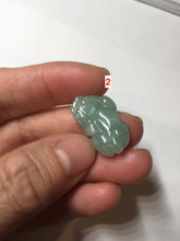 Load image into Gallery viewer, 100% natural type A icy watery jadeite jade green/white 3D PiXiu(貔貅) pendant group necklace F160

