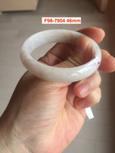 Load image into Gallery viewer, 46-48mm certified Type A 100% Natural light purple/brown/white/black kids oval Jadeite Jade bangle Group F98
