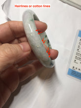 Load image into Gallery viewer, 59mm certified 100% natural Type A green purple yellow(FU LU SHOU) white jadeite bangle PD159-6290
