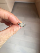 Load image into Gallery viewer, 100% natural type A icy watery light green white clear four-prong jadeite jade ring group PC8
