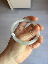 Load image into Gallery viewer, 卖了 56.2mm certified Type A 100% Natural white yellow green gray light purple with brown flying dandelions slim round cut Jadeite Jade bangle PE117-3722
