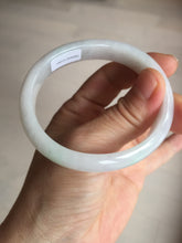 Load image into Gallery viewer, 52mm certified type A 100% Natural sunny green/white/purple oval jadeite jade bangle BK117-0281
