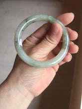 Load image into Gallery viewer, 51.6mm Certified type A 100% Natural light green dark green floating seaweed slim round cut Jadeite bangle PC58-6614
