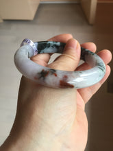 Load image into Gallery viewer, 60mm Certified Type A 100% Natural dark green/red/purple/gray Snowy Pine Mountain and Everlasting Crimson Heart (碧血丹心)Jadeite Jade bangle PE114-1222
