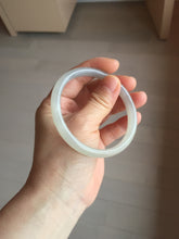 Load image into Gallery viewer, 58.8mm Certified 100% Natural light yellow/gray/pale pink slim nephrite jade bangle HN71-9076

