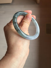 Load image into Gallery viewer, 55mm Certified Type A 100% Natural icy watery dark green/purple/gray round cut Jadeite bangle AA132-6931
