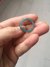Load image into Gallery viewer, 15.5mm size 4 3/4 100% natural type A icy watery green/blue icy watery Guatemala jadeite jade band ring group PA220
