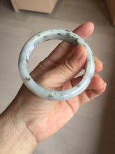 Load image into Gallery viewer, 56.3mm certified 100% natural Type A dark green/purple/white with green floating flowers jadeite jade bangle PB231-2823
