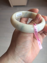 Load image into Gallery viewer, 55mm Certified 100% natural beige/green chubby jadeite jade bangle G70-0469

