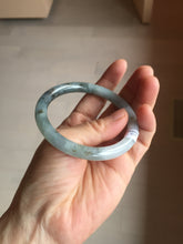 Load image into Gallery viewer, 56.3mm Certified Type A 100% Natural dark green/purple/gray round cut Jadeite bangle AA129-6929
