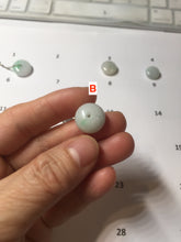 Load image into Gallery viewer, 15.2mm Type A 100% Natural sunny green/white Abacus-Bead Peace and Safety Guardian Donuts Buckle jadeite Pendant group  PH114-1

