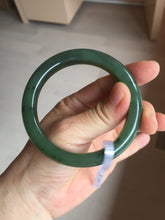 Load image into Gallery viewer, 56.3mm certified 100% Natural dark green black (碧玉) nephrite Jade bangle HT104-1584

