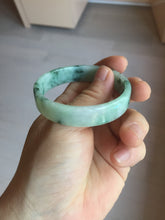 Load image into Gallery viewer, 51.7mm Certified type A 100% Natural sunny green dark green purple with green flying flowers square Jadeite Jade bangle PA70-6947
