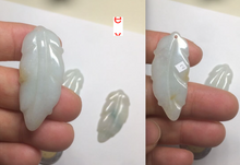 Load image into Gallery viewer, Type A 100% Natural green/yellow/purple Jadeite Jade leaf pendant group m100
