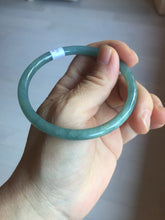 Load image into Gallery viewer, 58.5mm Certified Type A 100% Natural light green/blue/gray Guatemala slim round cut Jadeite bangle PD74-8134
