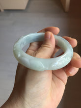 Load image into Gallery viewer, 55.3mm Certified Type A 100% Natural light green with carved Ancient Coin, Auspicious Cloud, and Lingzhi Jadeite Jade bangle PD148-6258
