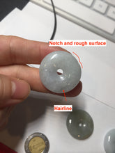 Load image into Gallery viewer, 100% natural type A purple/gray/green jadeite jade safety donut pendant necklace AF25

