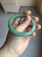 Load image into Gallery viewer, 卖了 55mm Certified Type A 100% Natural Oily Dark Green Gray Black(油青) Jadeite Jade Bangle PH258-7155
