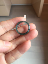 Load image into Gallery viewer, 16.7mm Size 6 1/4 100% natural type A dark green blue black gray Guatemala jadeite band ring group PE15
