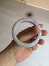 Load image into Gallery viewer, 53mm Certified 100% natural Type A olive green/white/purple jadeite jade bangle AZ2-0466
