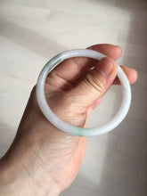 Load image into Gallery viewer, 56.5mm 100% natural Type A sunny green white round cut jadeite jade bangle BL98-4669
