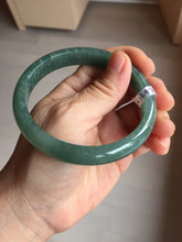 Load image into Gallery viewer, 61.4mm Certified Type A 100% Natural Light Green/Blue/Gray With Flying Snow Guatemala Jadeite Bangle PH266-1243
