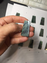 Load image into Gallery viewer, 100% Natural Type A Sunny Green Dark Green Black Gray Misty Mountain Forest Jadeite Jade Safe and Sound Pendant Group BS121
