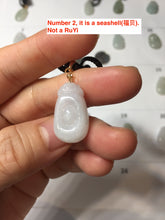 Load image into Gallery viewer, 100% Natural type A light green/light green/white/purple/gray jadeite Jade RuYi(如意) pendant PJ130

