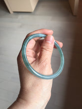 Load image into Gallery viewer, 60.5mm Certified Type A 100% Natural icy watery deep sea dark green/blue/purple/gray/black Guatemala round cut Jadeite bangle PB133-1486
