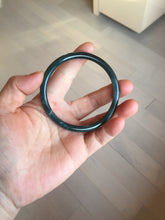 Load image into Gallery viewer, 59mm Certified Type A 100% Natural dark green/blue/gray with Guatemala slim round cut Jadeite bangle PH5-2328
