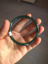 Load image into Gallery viewer, 57mm Certified Type A 100% Natural dark green/blue/gray/black Guatemala slim round cut Jadeite bangle PF64-0455
