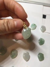 Load image into Gallery viewer, Type A 100% Natural icy watery sunny green/purple/white/yellow Jadeite Jade Peach Pendant group BF151
