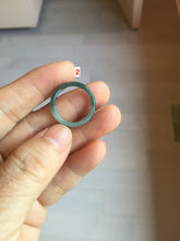 Load image into Gallery viewer, 16.7mm size 6 1/4 100% natural type A icy watery green/blue icy watery Guatemala jadeite jade band ring group BP82
